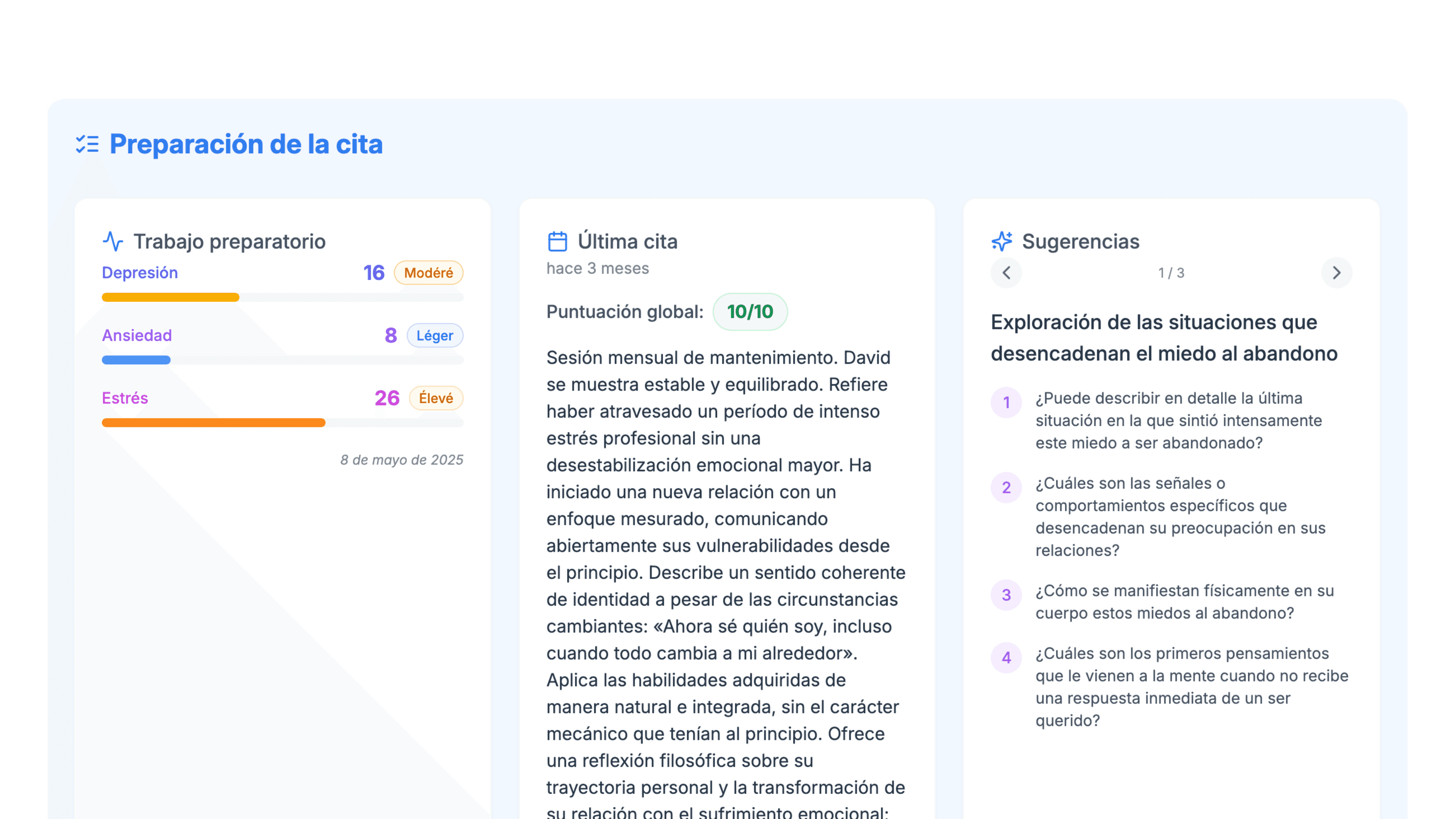 Preparación de Sesiones