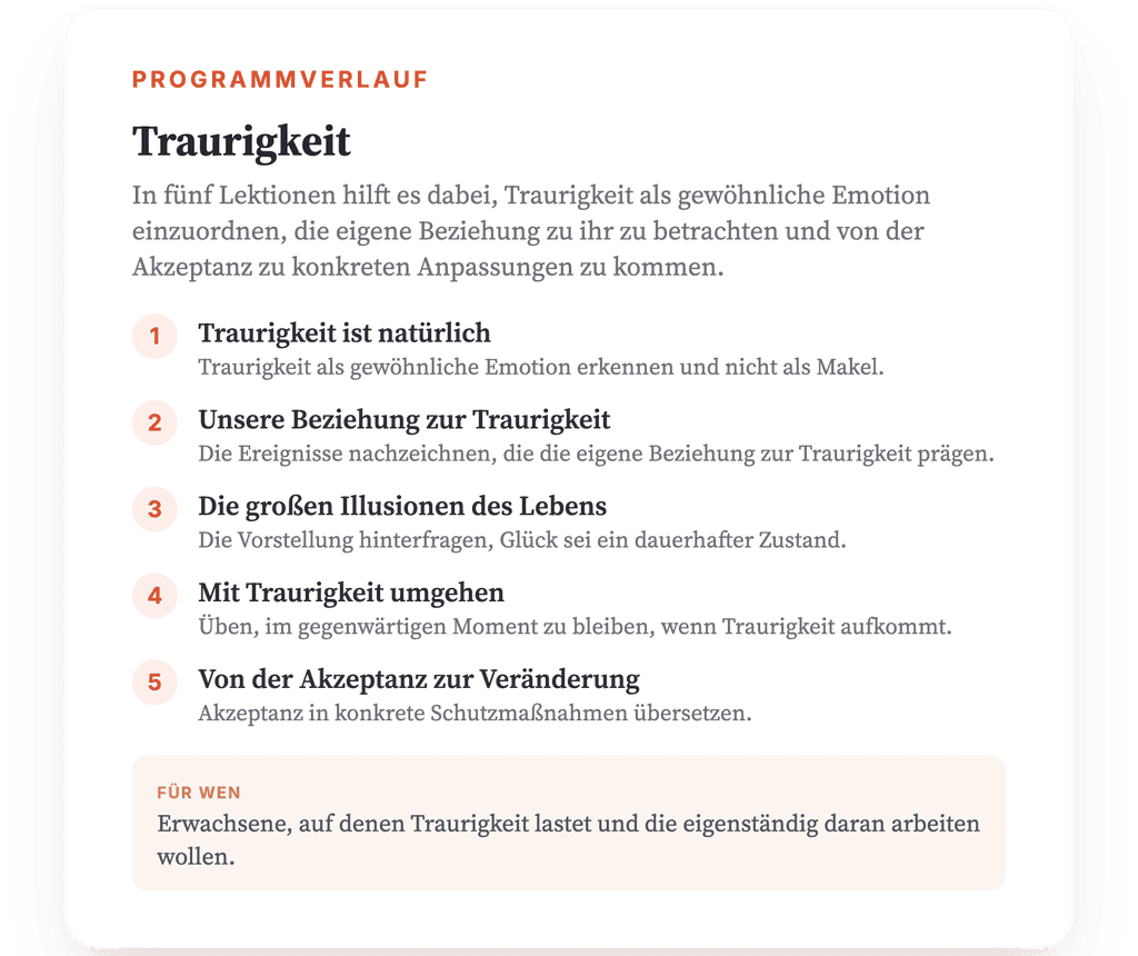 Traurigkeit psychoedukativ begleiten: Programm für die Praxis