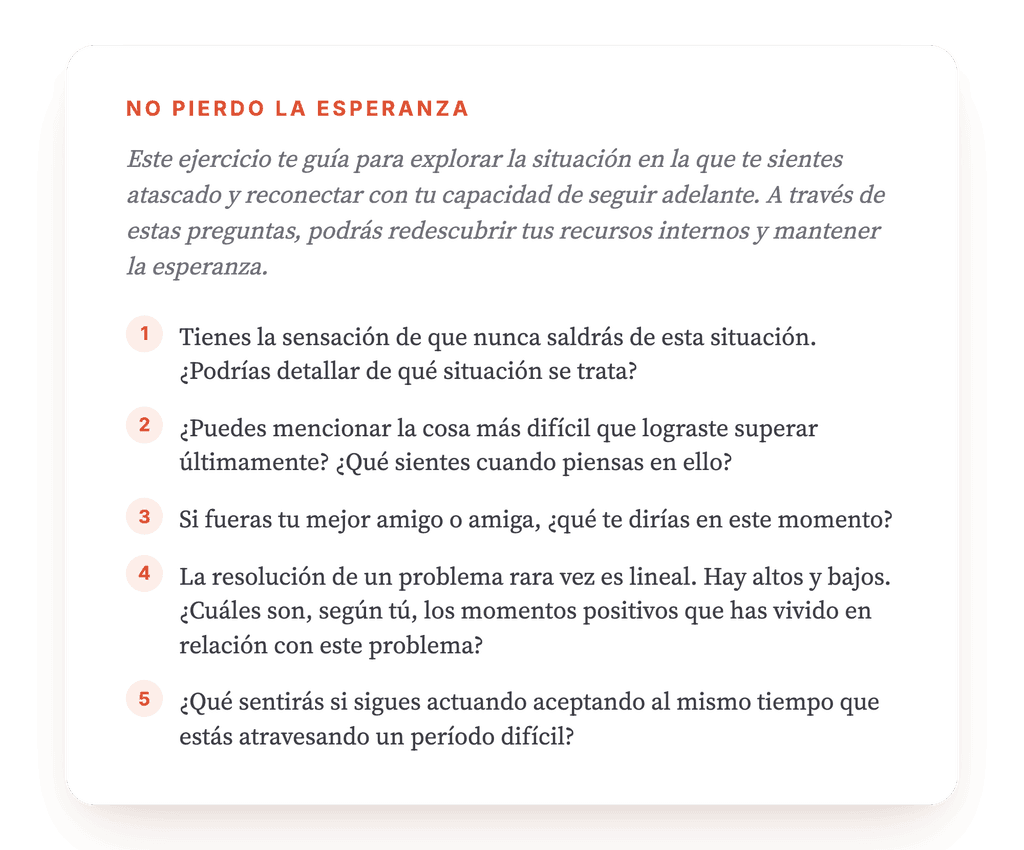 Trabajar la desesperanza: ejercicio guiado para clínicos