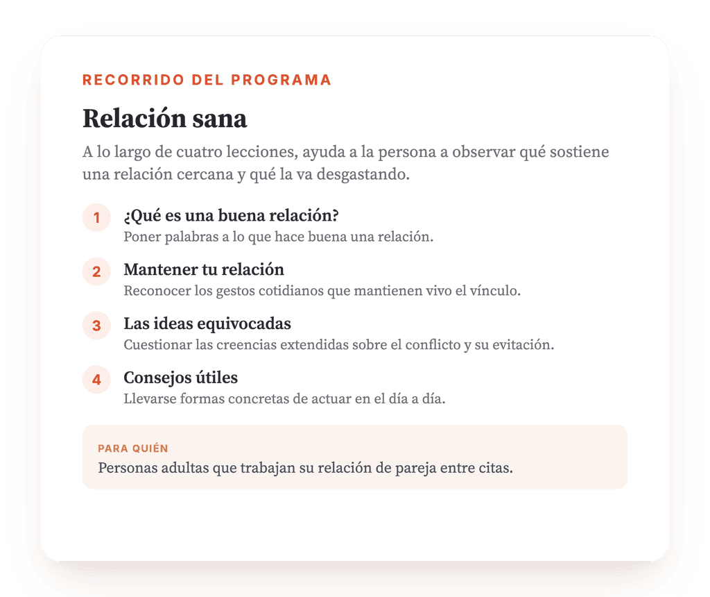 Relación sana: programa de psicoeducación para clínicos