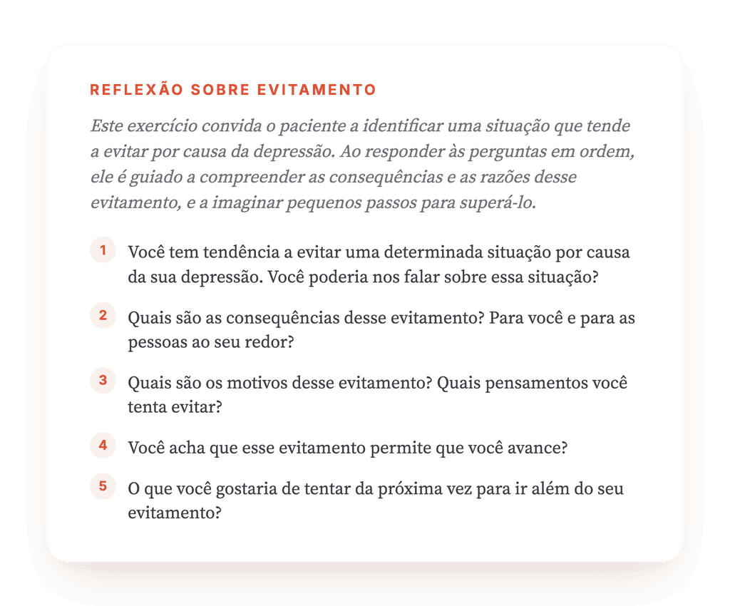 Trabalhar o Evitamento na Depressão com um Exercício Clínico