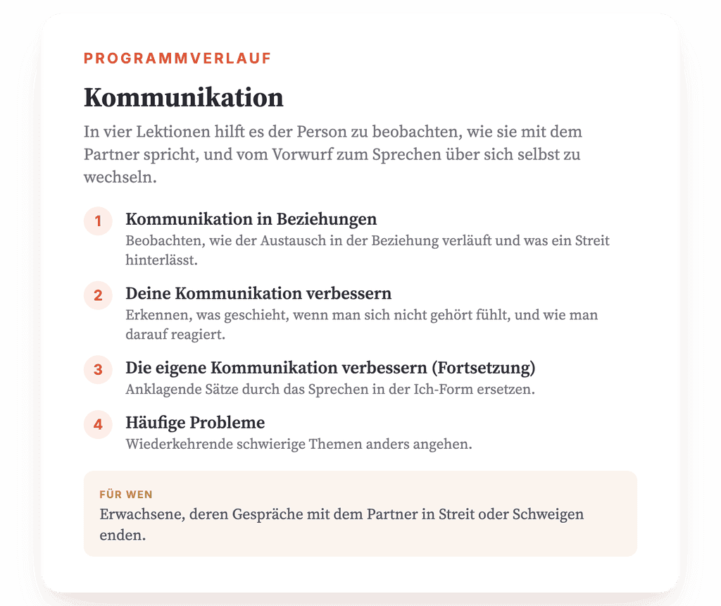 Kommunikation in der Paarbeziehung: Psychoedukationsprogramm