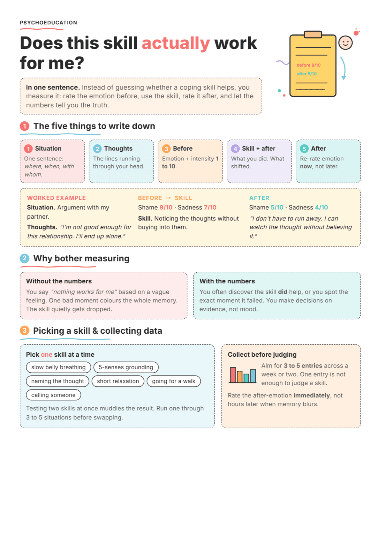 Coping Strategy Effectiveness: PDF Worksheet, Tools and Exercises