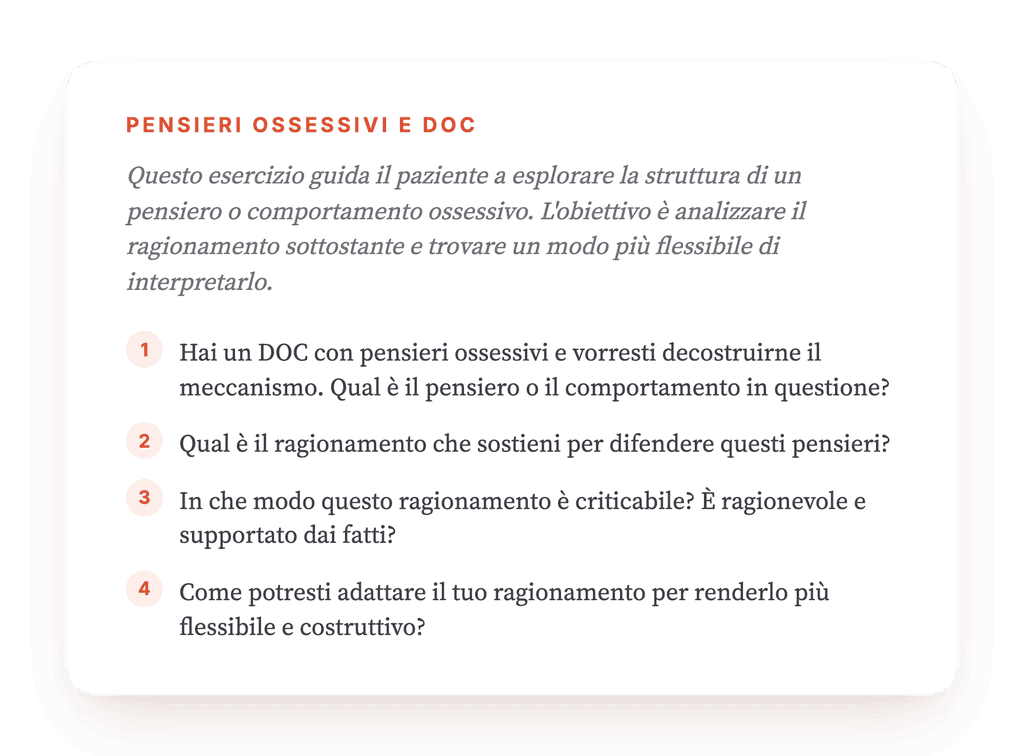 DOC in terapia: decostruire i pensieri ossessivi con un esercizio