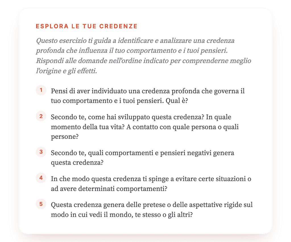 Identificare e chiarire una credenza profonda in terapia