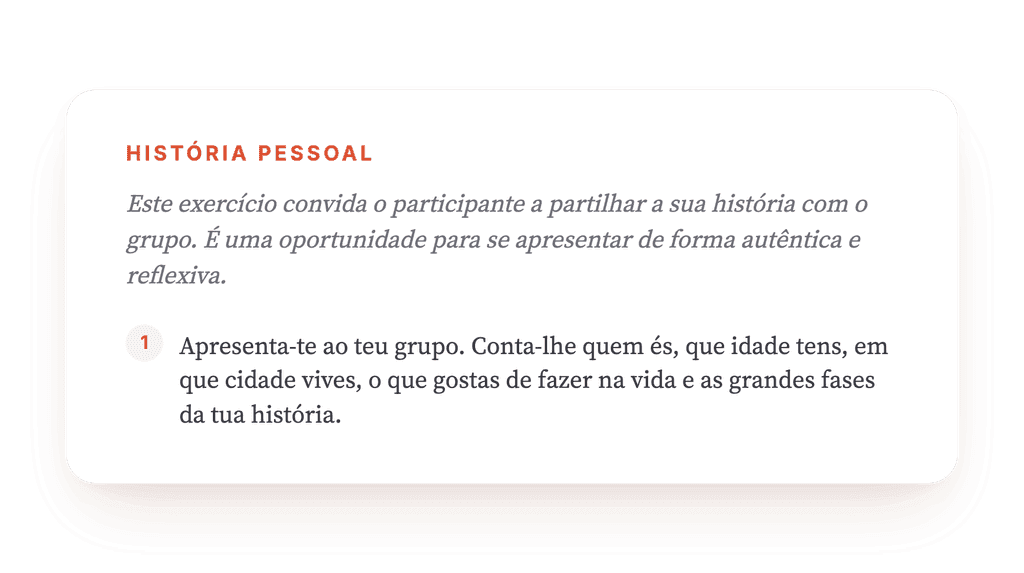 Minha História Pessoal: Exercício de Apresentação em Grupo