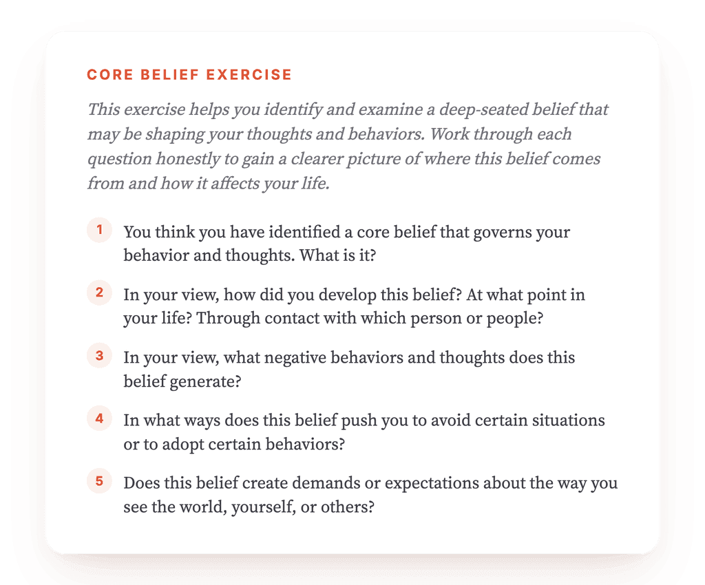 Clarifying a Core Belief: A Structured Clinical Exercise