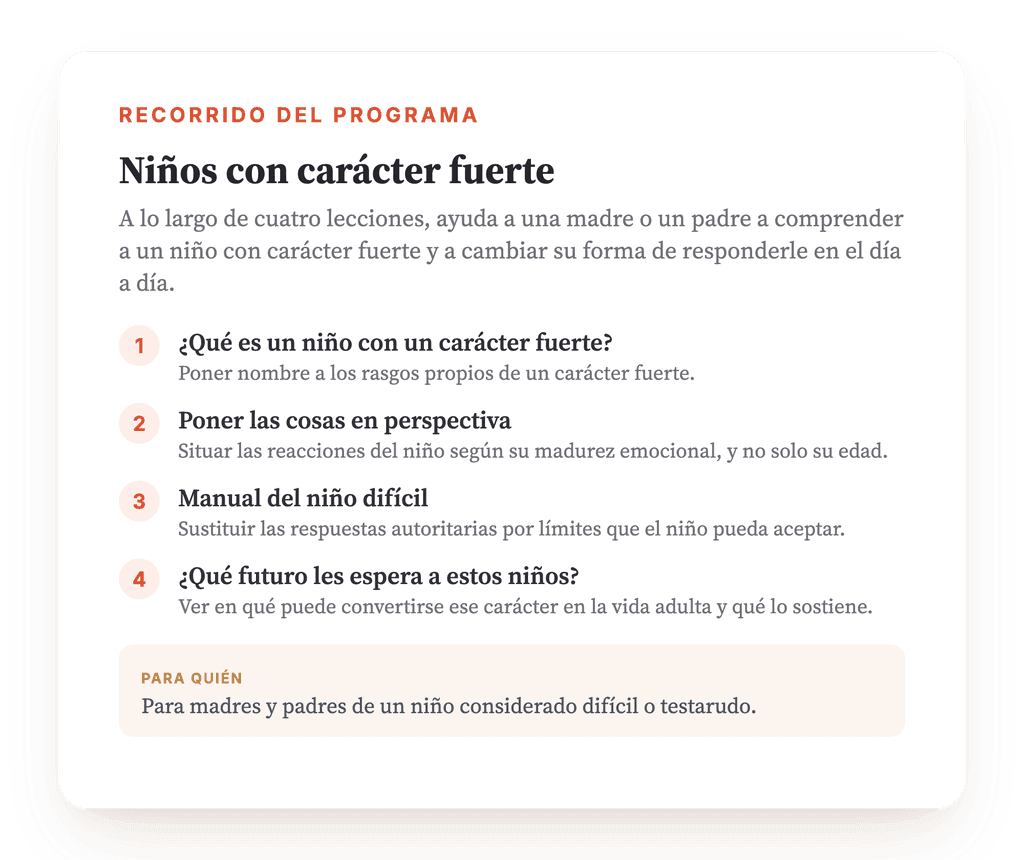 Niños de carácter fuerte: psicoeducación para padres