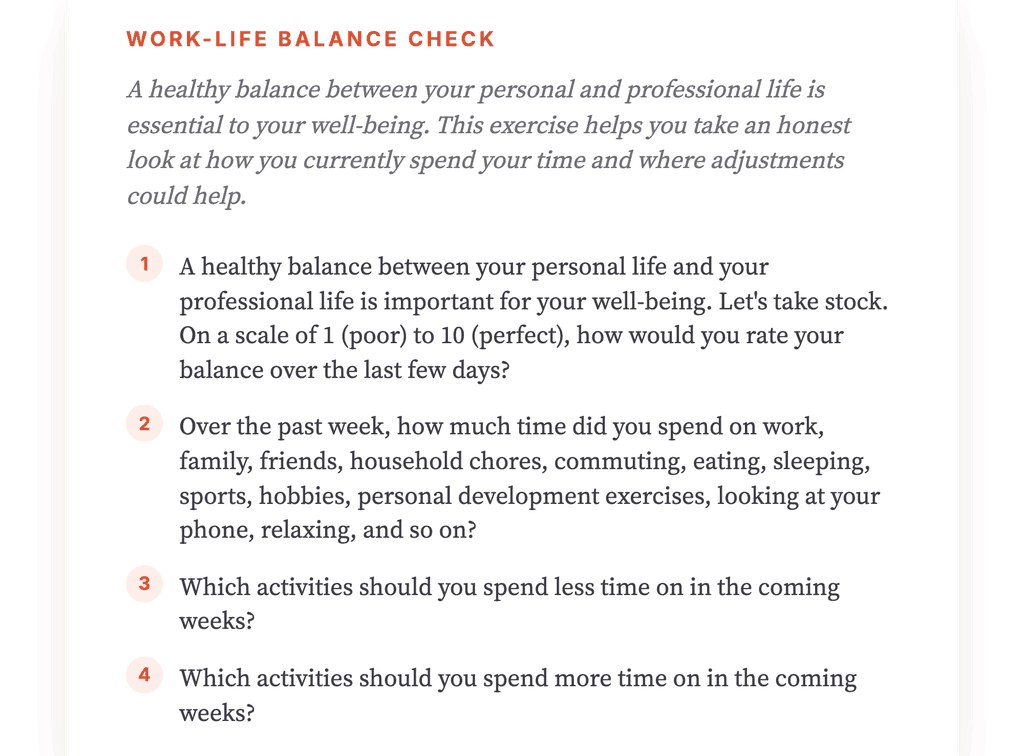 Work-Life Balance Assessment: A Structured Clinical Exercise