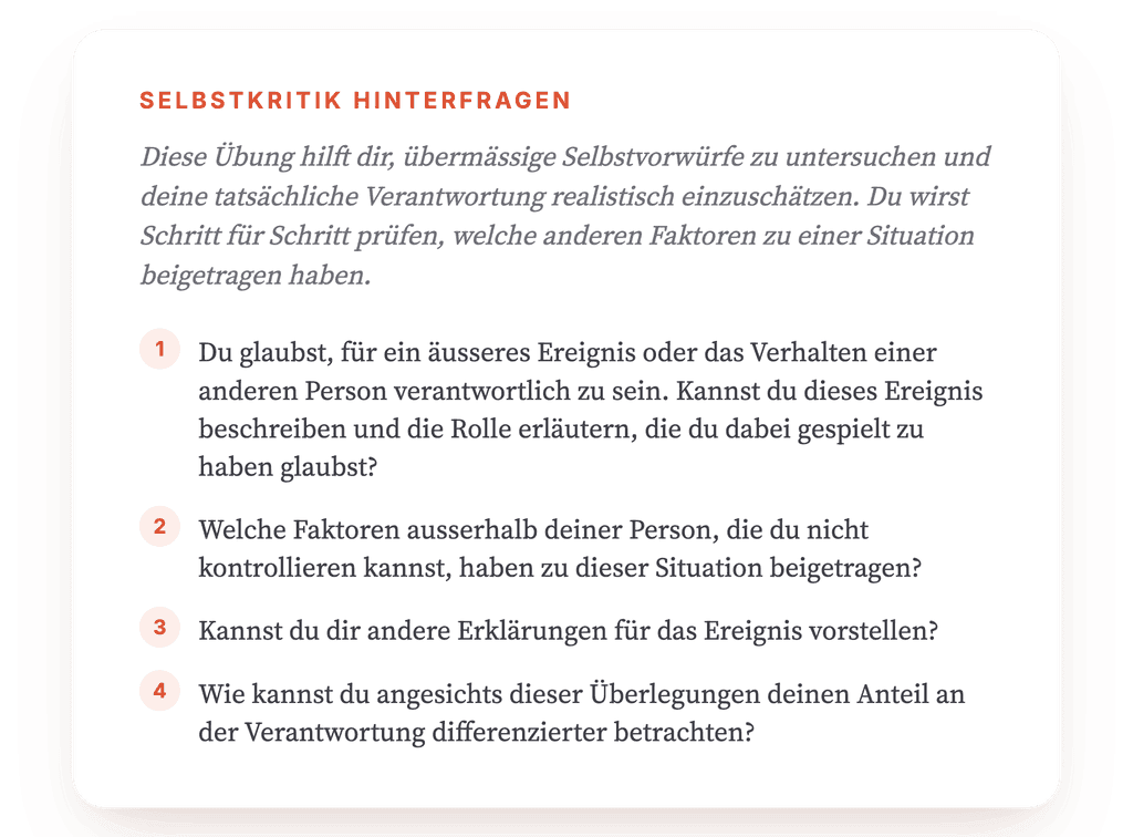 Das ist meine Schuld: Übung zur Personalisierung in der Therapie