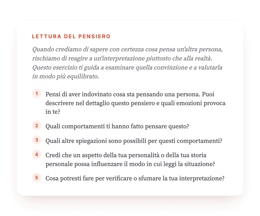 Lettura della mente: quando il paziente è sicuro di sapere