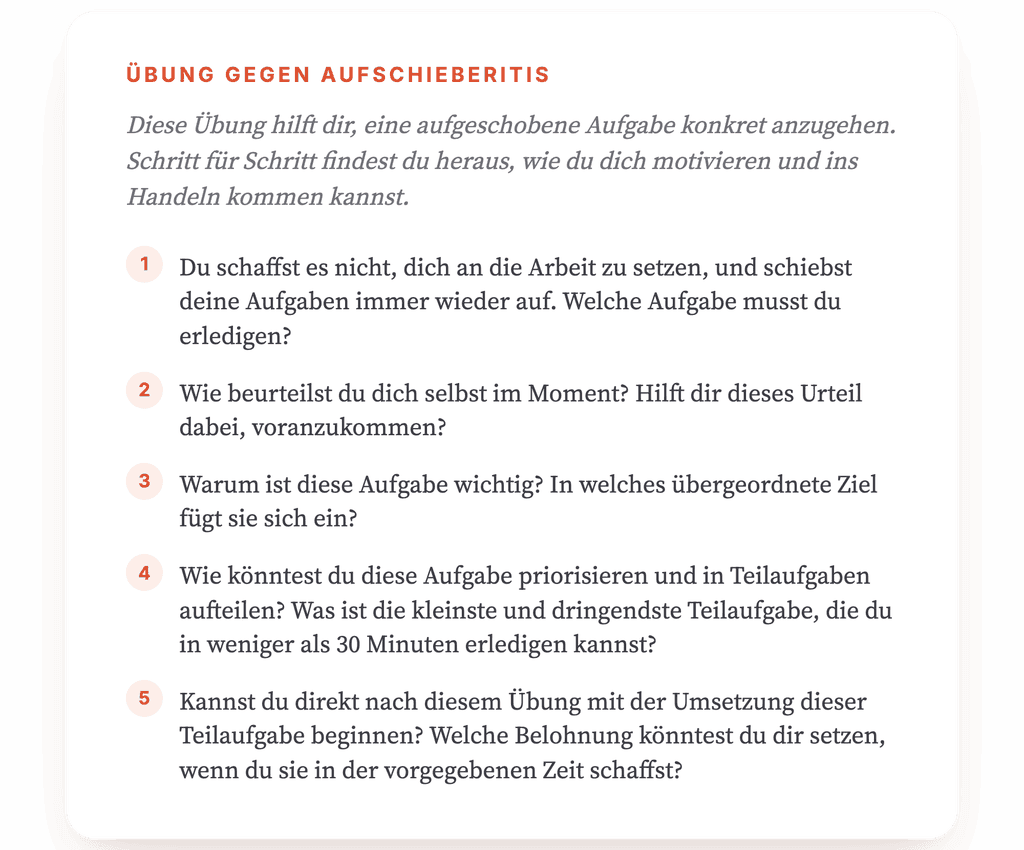 Prokrastination bearbeiten: Geführte Übung für Kliniker