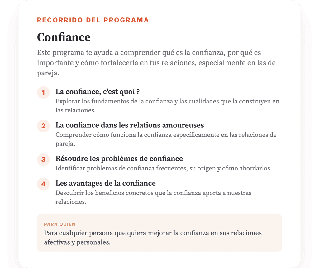 Confianza en la relación: programa psicoeducativo clínico
