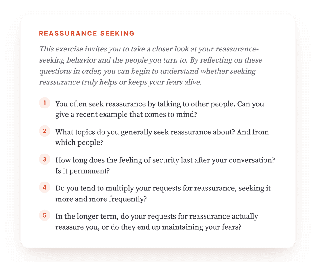 Reassurance-Seeking: A Guided Clinical Exercise for Anxiety