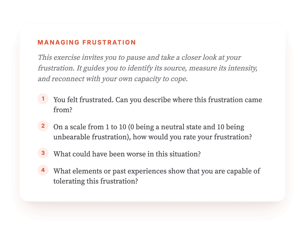 Frustration Tolerance: A Guided Self-Reflection Exercise