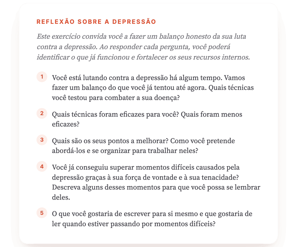 Depressão: exercício clínico sobre a luta pessoal do paciente