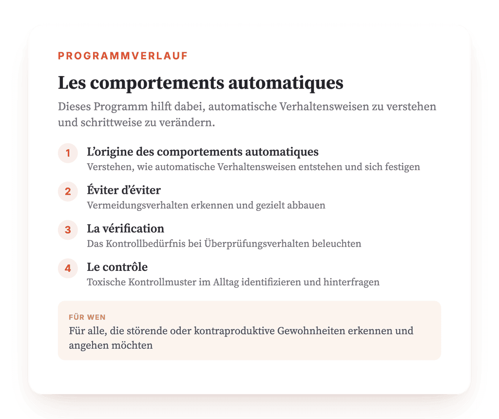 Automatische Verhaltensweisen psychoedukativ bearbeiten