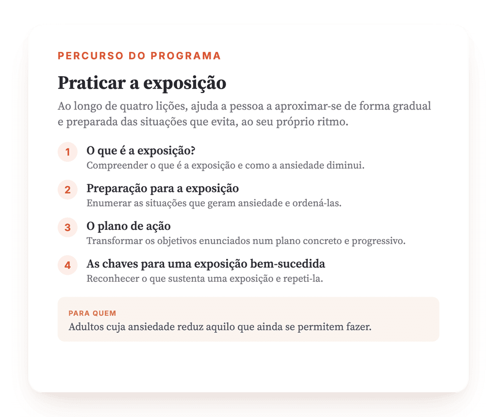Praticar a Exposição: Programa Estruturado para Ansiedade e Fobias