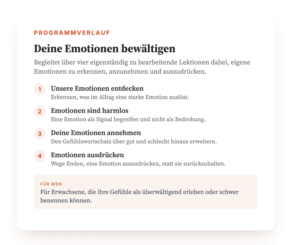Emotionsregulation: strukturiertes Psychoedukationsprogramm