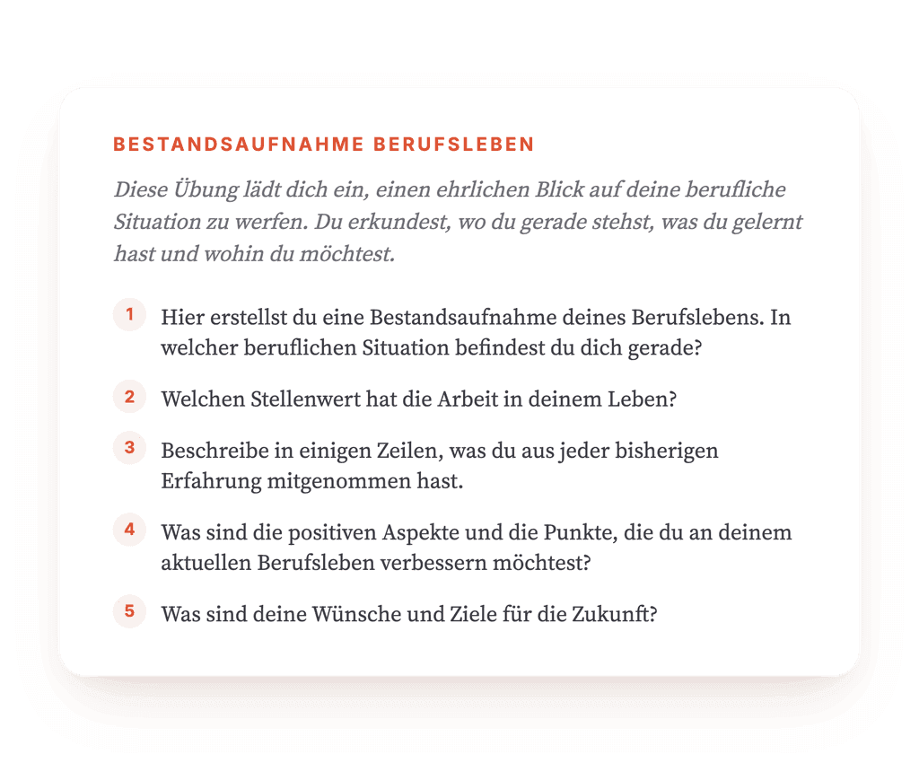 Berufsbiografie und Arbeitszufriedenheit: klinische Reflexionsübung