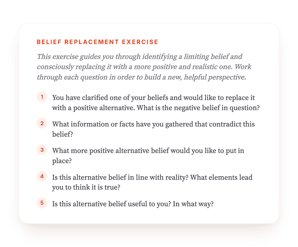 Replacing a Negative Core Belief: A Guided CBT Exercise