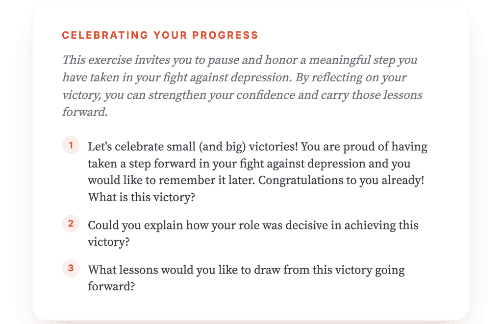 Celebrating Small Victories in Depression: A Clinical Exercise