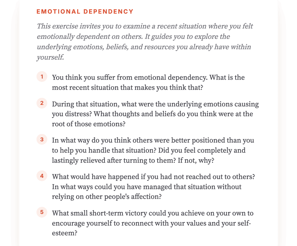 Emotional Dependency: A Guided Self-Reflection Exercise