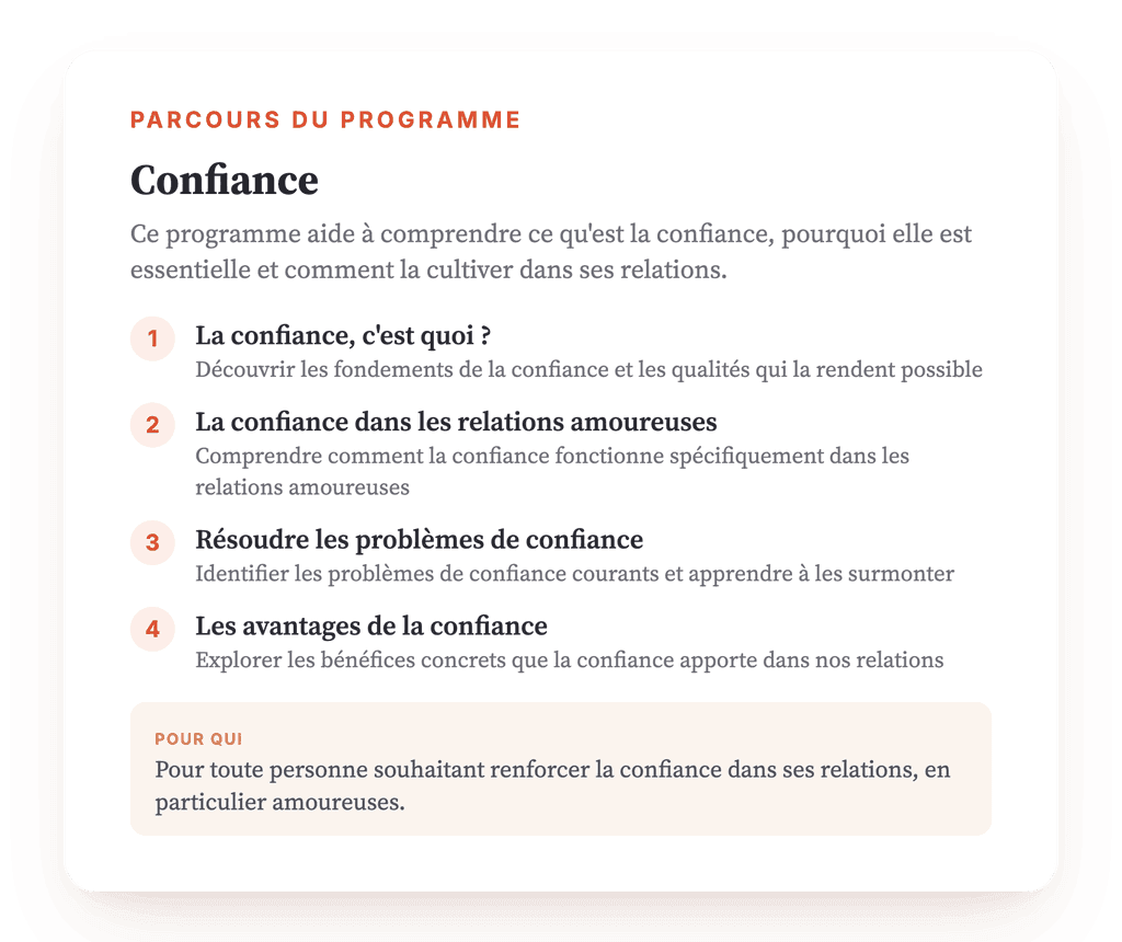Confiance relationnelle : un programme de psychoéducation