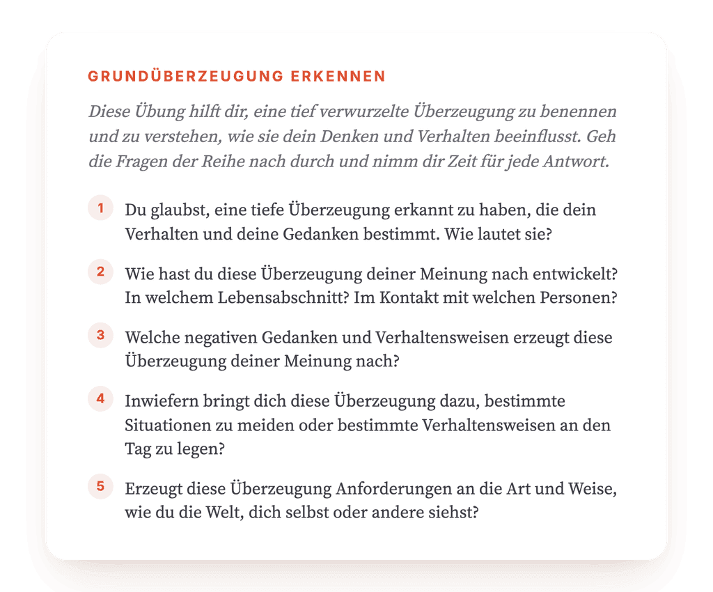 Grundüberzeugungen klären: eine strukturierte Übung für die Praxis