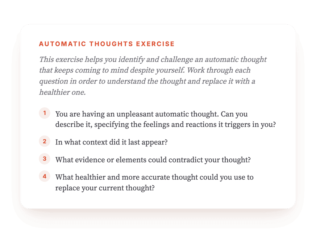 Automatic Thoughts: A Guided Cognitive Restructuring Exercise