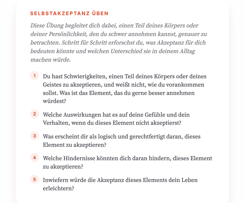 Selbstakzeptanz fördern: Geführte Übung für die Therapie