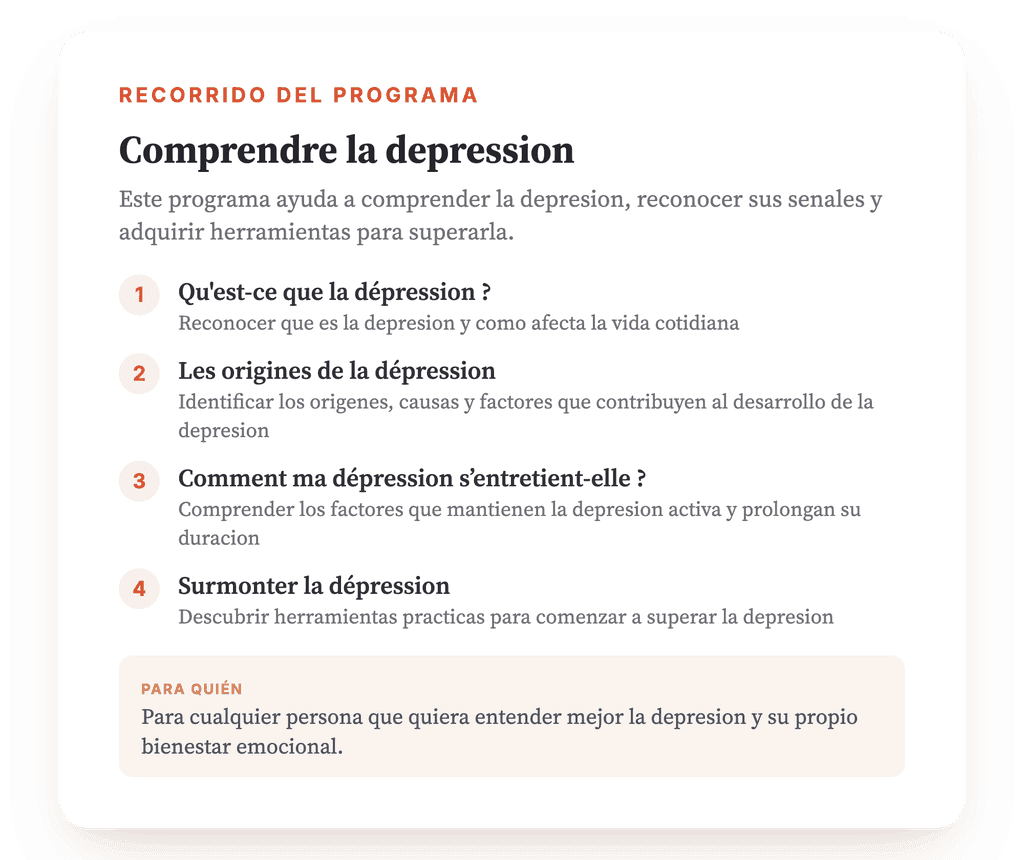 Comprender la depresión: programa psicoeducativo clínico