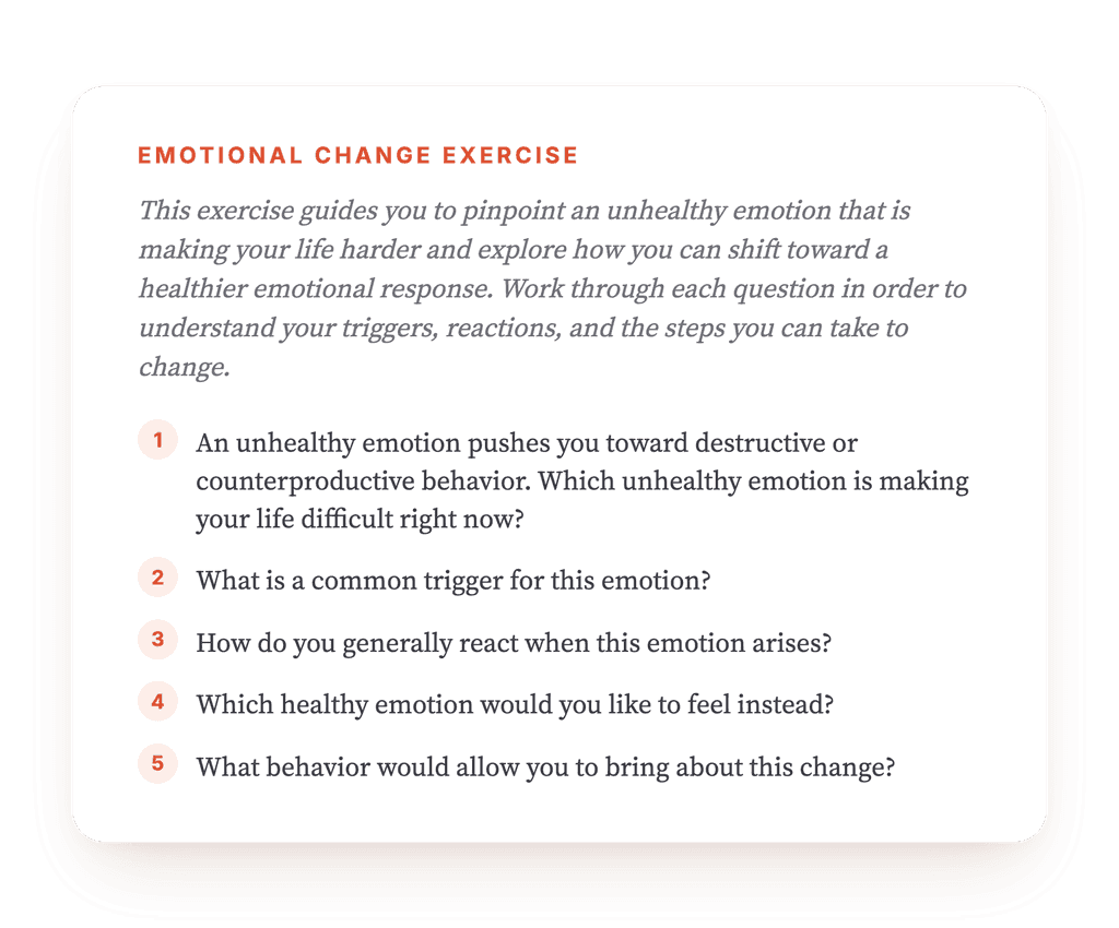 Unhealthy to Healthy Emotions: A Guided Clinical Exercise