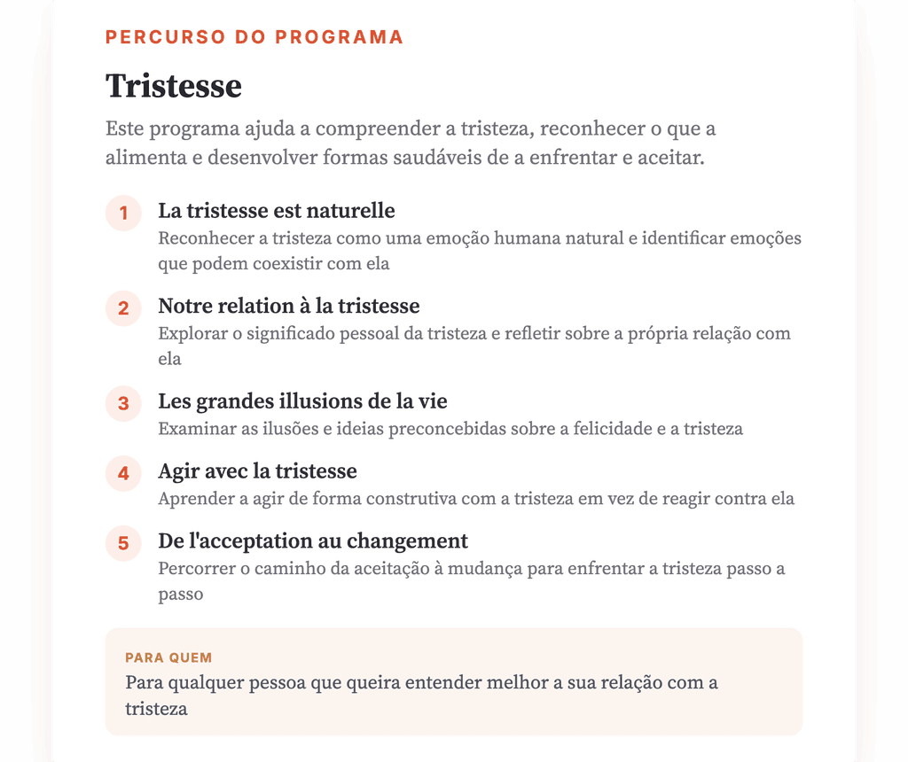 Tristeza: Programa Psicoeducativo Clínico em 5 Lições