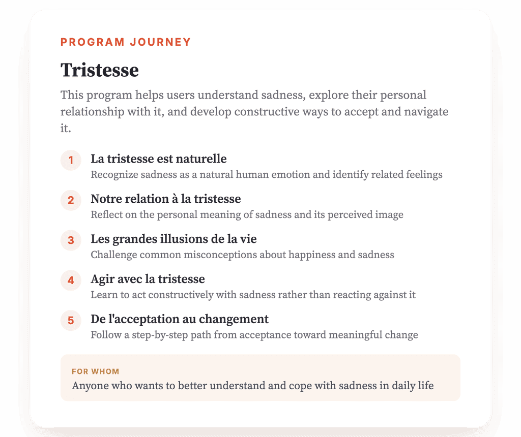Sadness Psychoeducation: A Structured 5-Lesson Clinical Program
