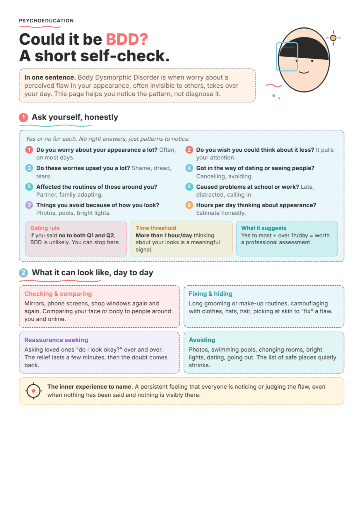Body Dysmorphic Disorder: PDF Worksheet, Tools and Exercises