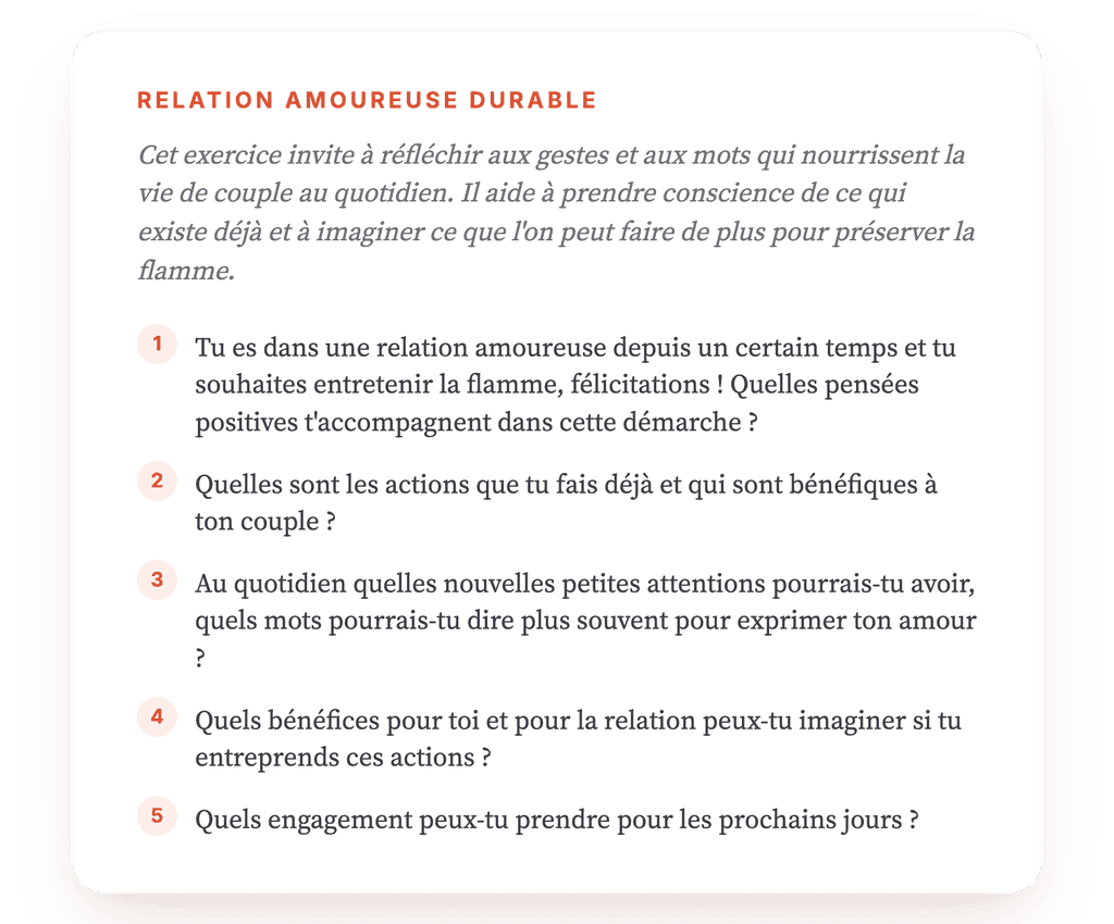 Entretenir la flamme dans le couple : un exercice clinique guidé