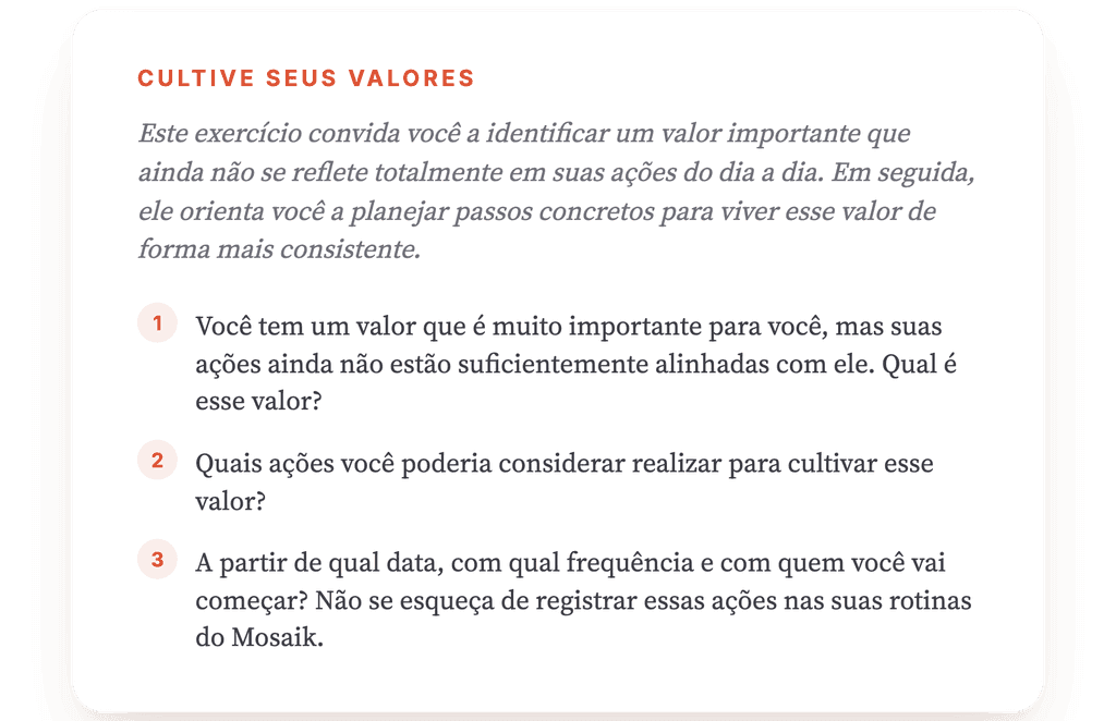 Cultivar Valores: Exercício Clínico para Alinhar Ação e Intenção