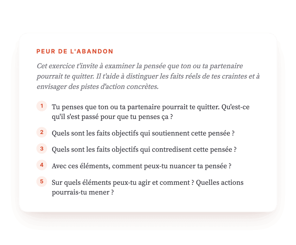 Peur d'être quitté : restructurer la crainte d'abandon