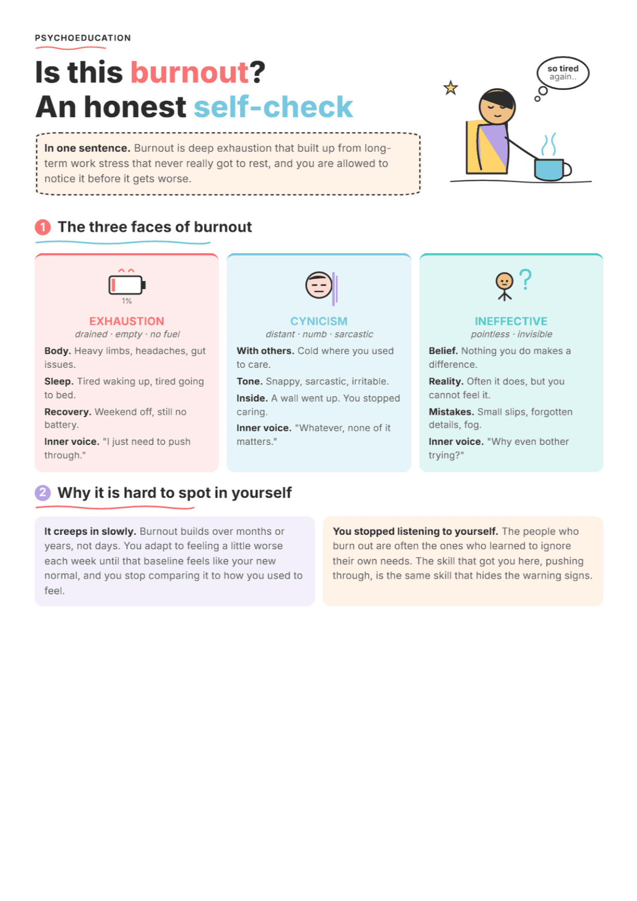 Burnout: PDF Worksheet, Tools and Exercises for Clinical Practice