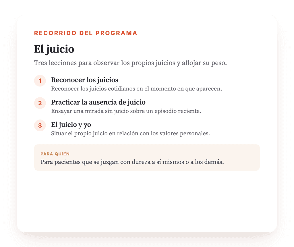 El juicio y el no-juicio: programa de psicoeducación clínica