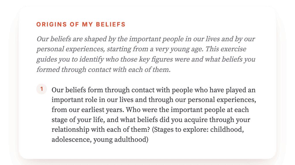 Tracing the Origin of Core Beliefs: A Guided Clinical Exercise