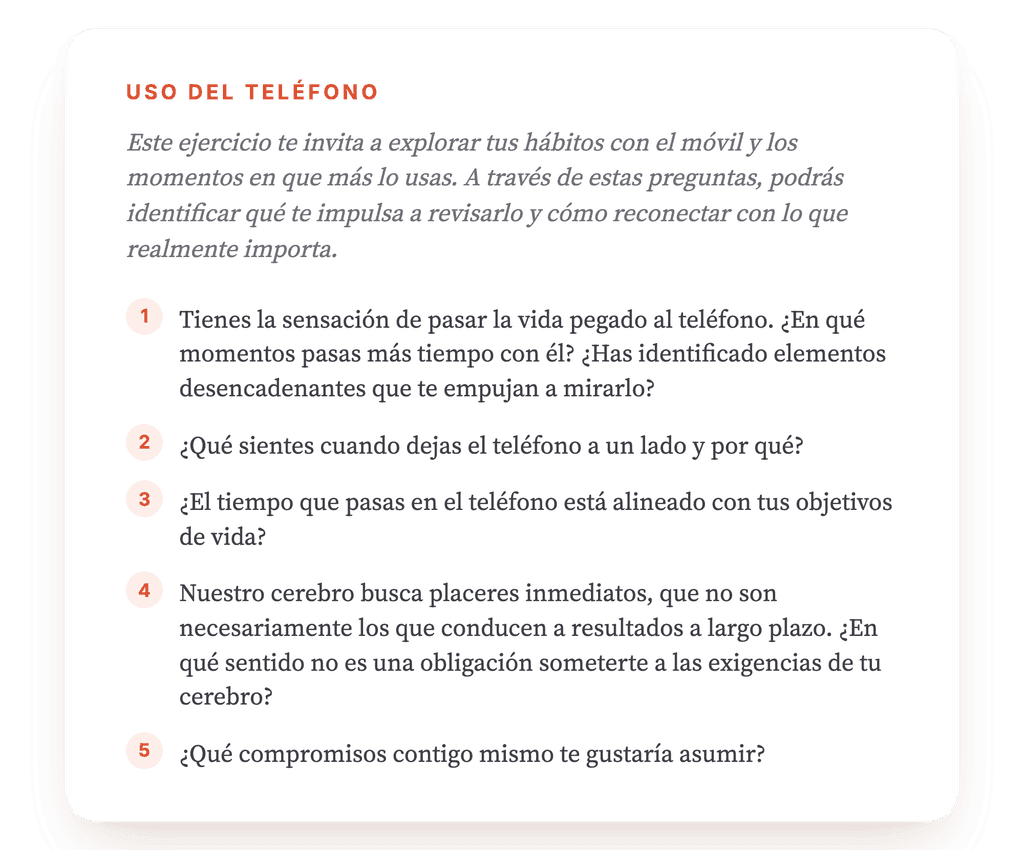 Uso excesivo del teléfono: un ejercicio clínico estructurado