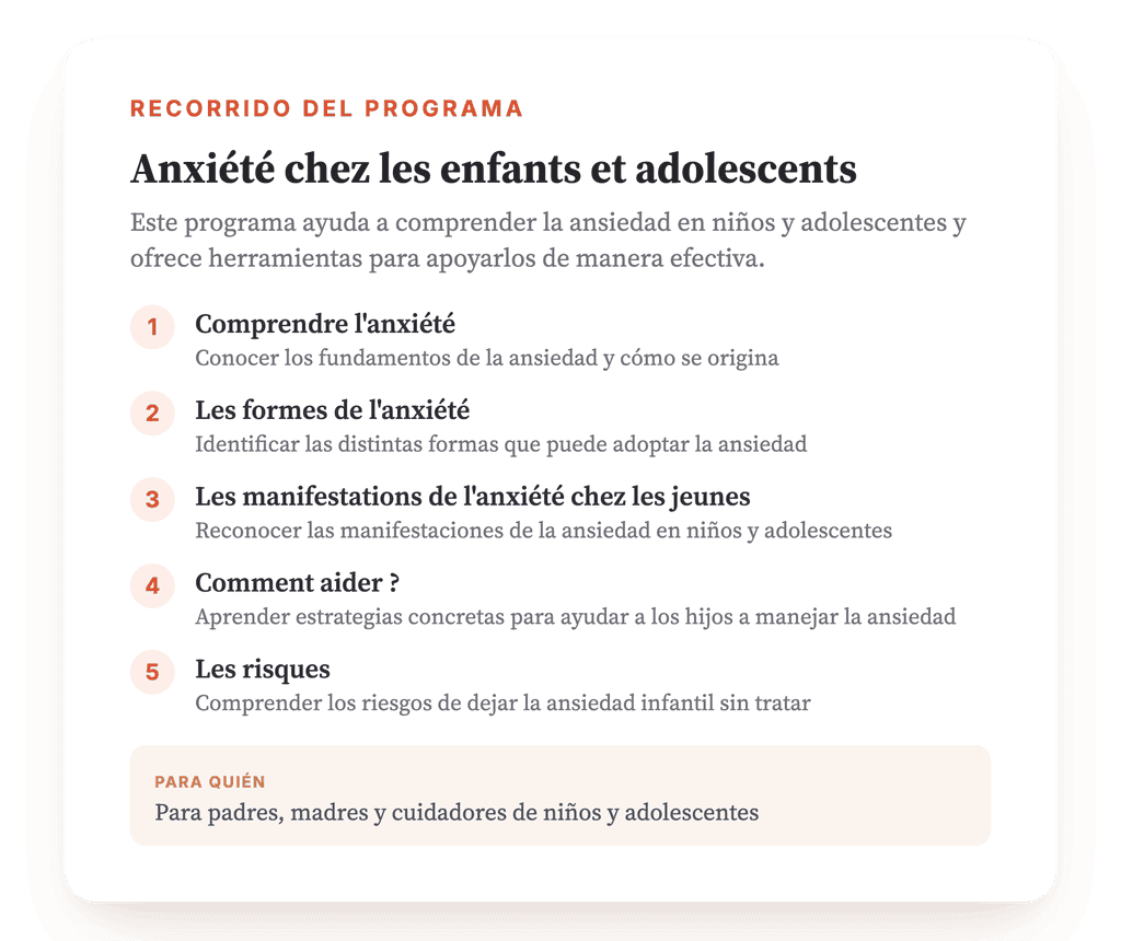 Ansiedad en niños y adolescentes: programa psicoeducativo