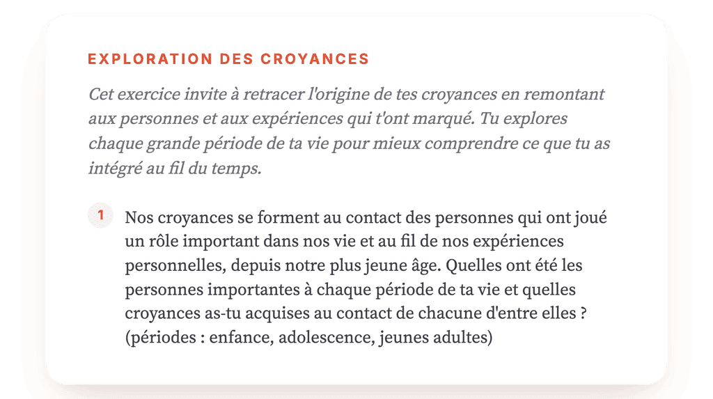 La provenance des croyances : exercice clinique guidé