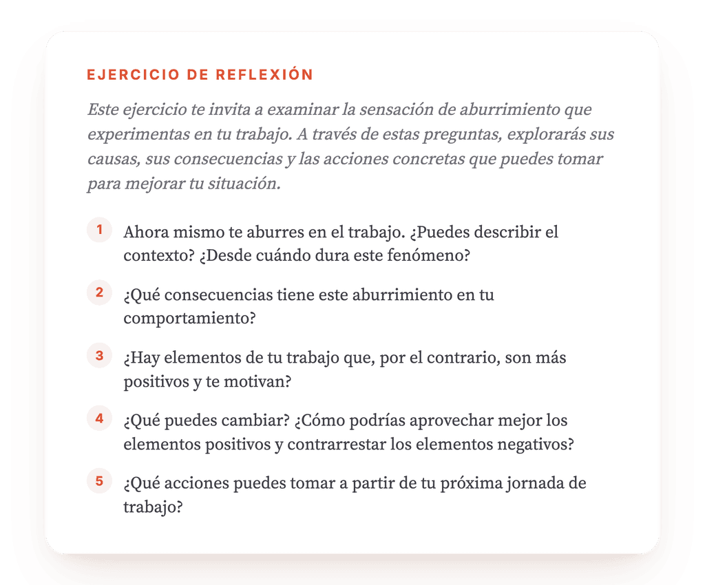 Me aburro en el trabajo: ejercicio clínico estructurado