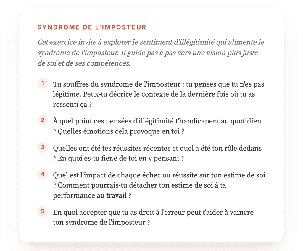Syndrome de l'imposteur : exercice clinique guidé pour vos patients