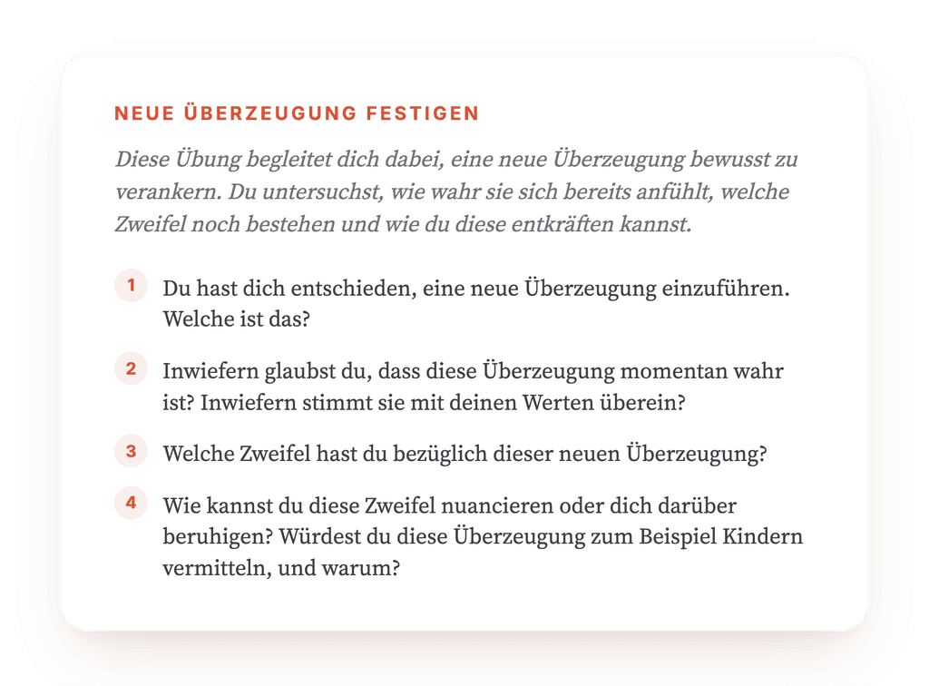 Neue Überzeugung festigen: eine Übung für die Therapie