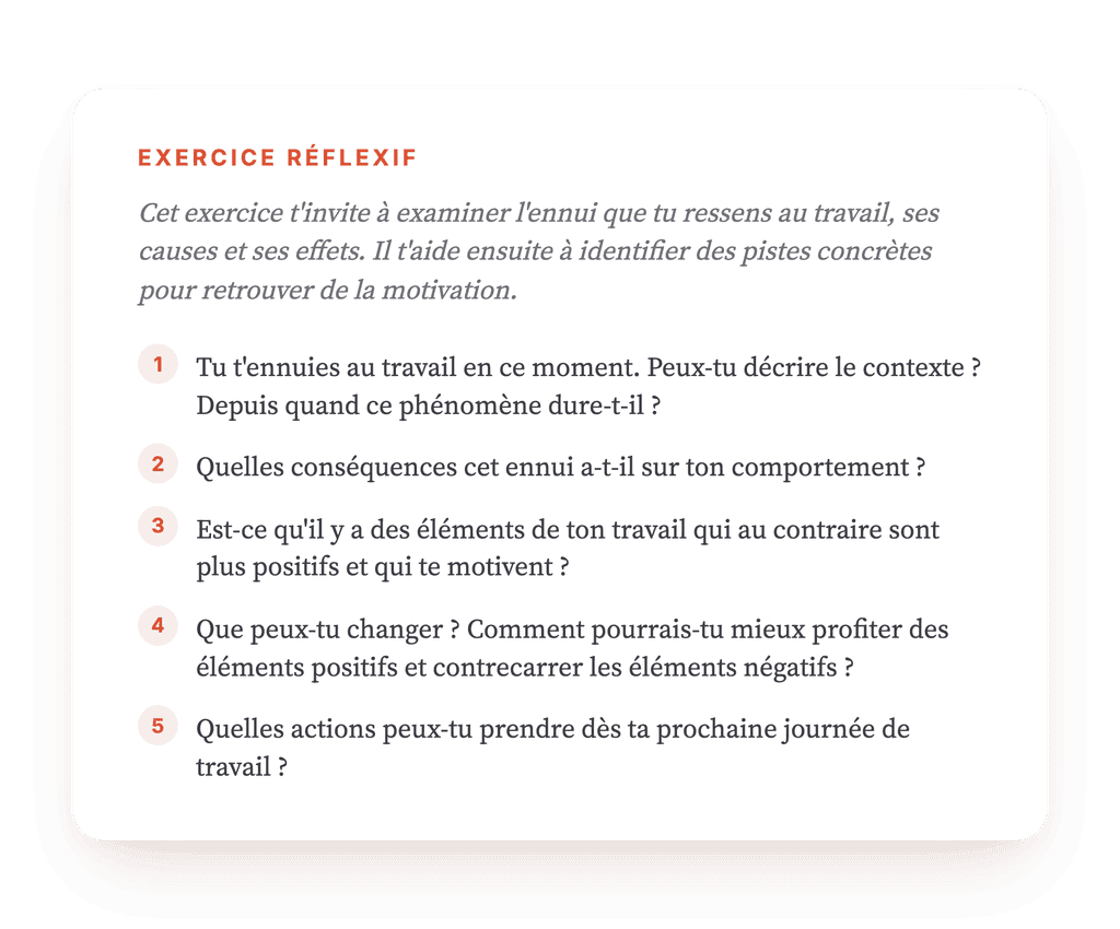 Ennui au travail : un exercice clinique guidé pour vos patients