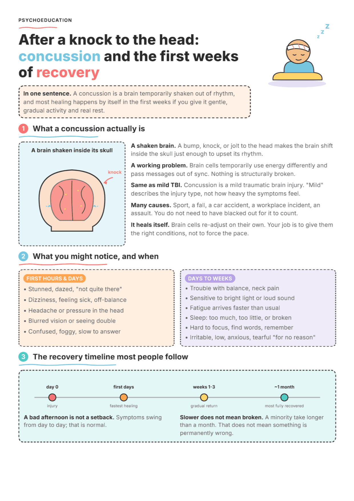 Concussion: PDF Worksheet, Tools and Exercises for Clinical Practice
